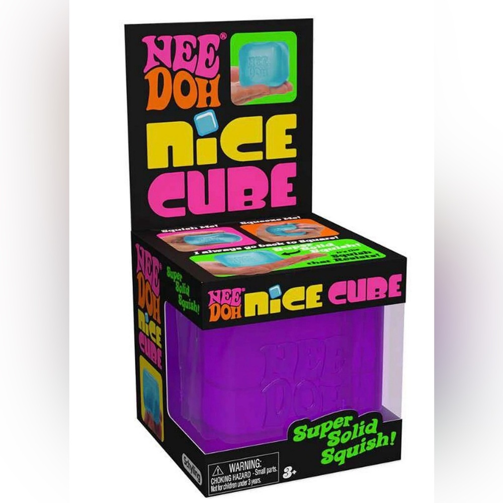 Viral NEE DOH Nice Cube Purple Fidget Toy Stress Relief Puzzle NEW